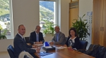 Um die Sicherheit der Gasversorgung in Südtirol ging es kürzlich in einem Gespräch zwischen (v.l.)  Michele Gilardi, Florian Zerzer, Walter Andreaus und Priska Auer./Foto LPA  
