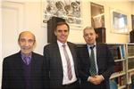 LR Theiner bei der UNESCO in Rom mit Generalsekretär Lucio Alberto Savoia (li.) und dem zukünftigen Vizegeneralsekretär Giovanni Zanfarino.